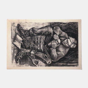 A Workmans Meal Break - Van Gogh Floor Mat