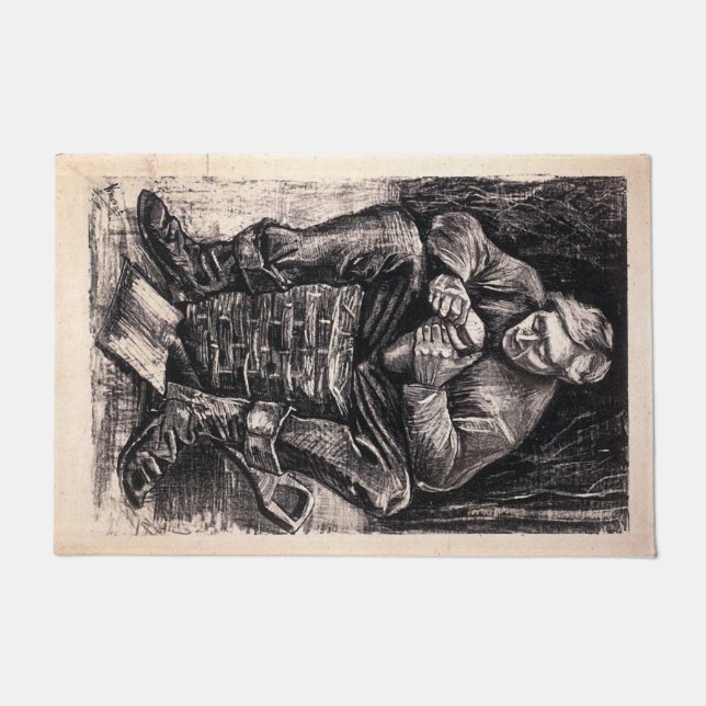 A Workmans Meal Break - Van Gogh Floor Mat (Front)