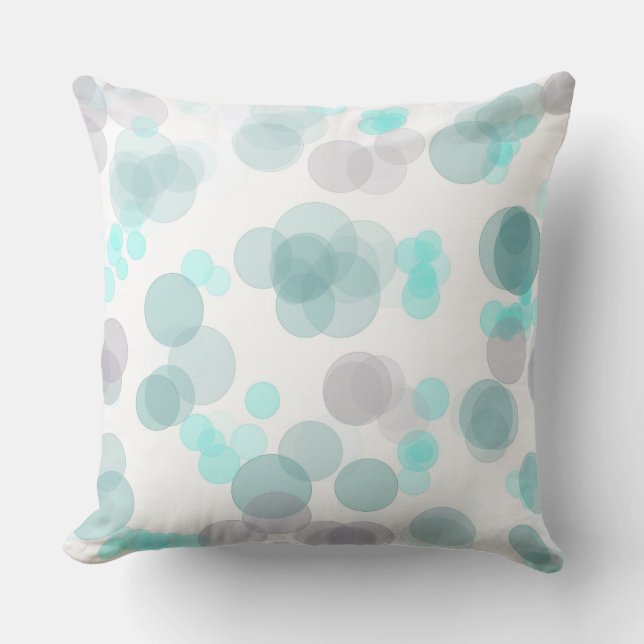 A world of blue poke a dots cushion (Front)
