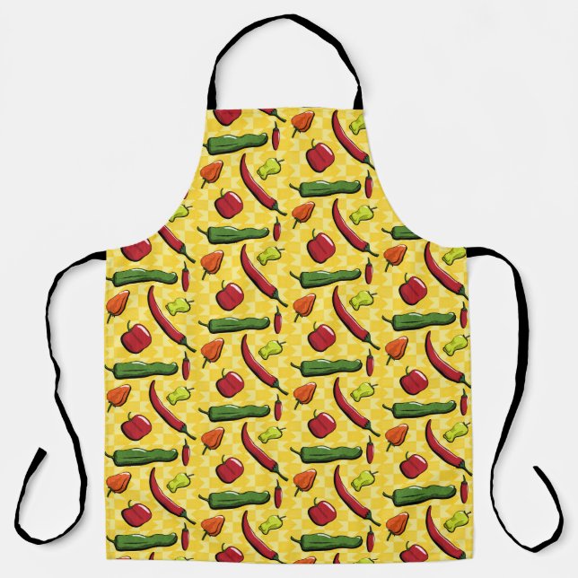 A World of Chili Peppers All-Over Print Apron (Front)
