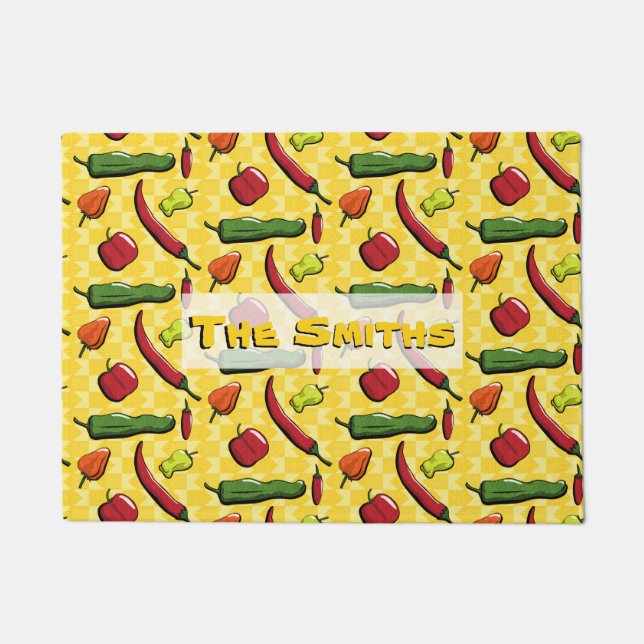 A World of Chilli Peppers Doormat (Front)