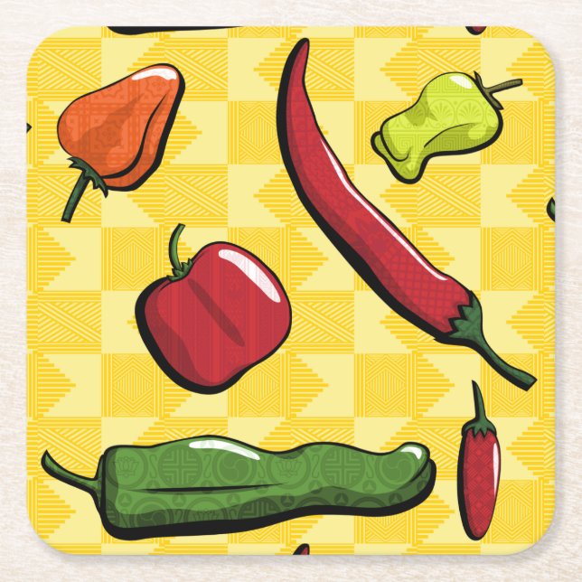 A World of Chilli Peppers Paper Coaster (Front)