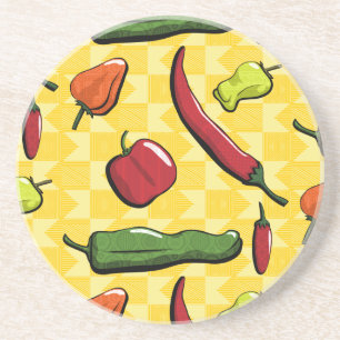 A World of Chilli Peppers Sandstone Coaster