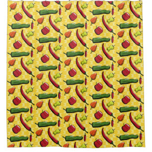 A World of Chilli Peppers Shower Curtain