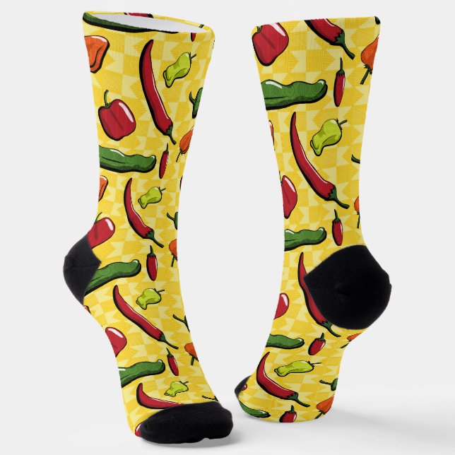 A World of Chilli Peppers Socks (Angled)