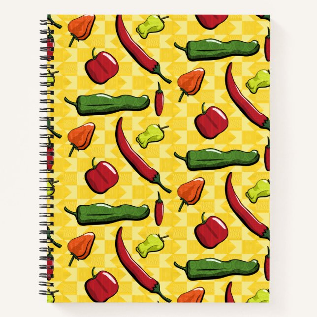 A World of Chilli Peppers Spiral Notebook (Front)