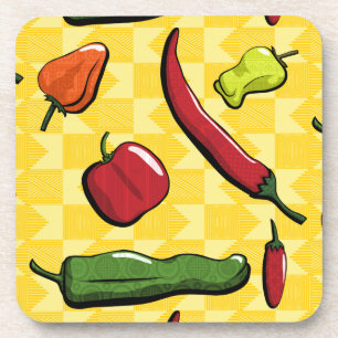 A World of Chilli Peppers Square Coaster