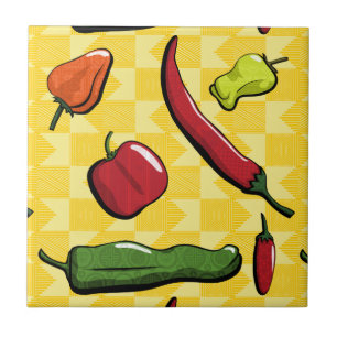 A World of Chilli Peppers Tile