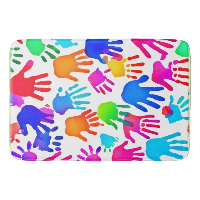 A World of Hands in Colour Bath Mat (Front)