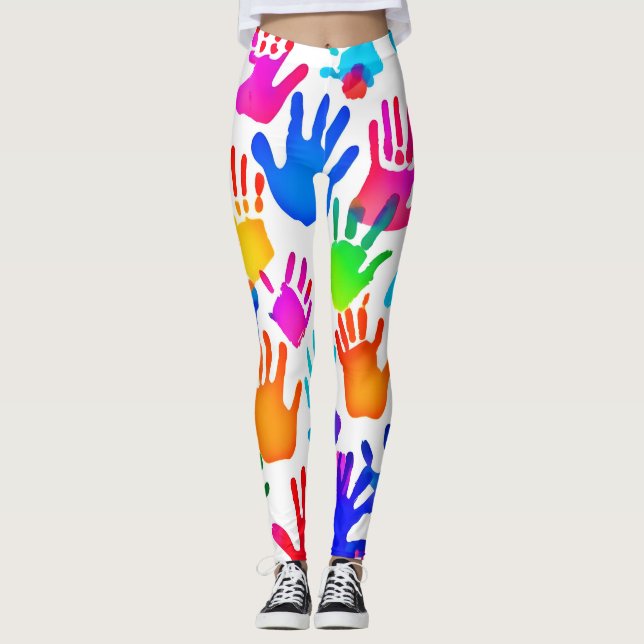 A World of Hands in Colour Leggings (Front)