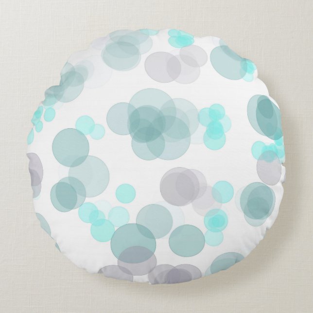 A world of poke a dot blues round cushion (Front)