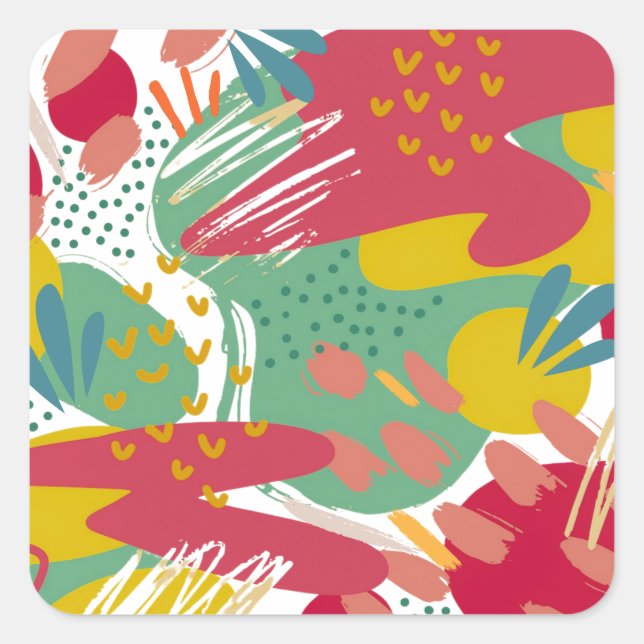 A world of vibrant colors square sticker (Front)