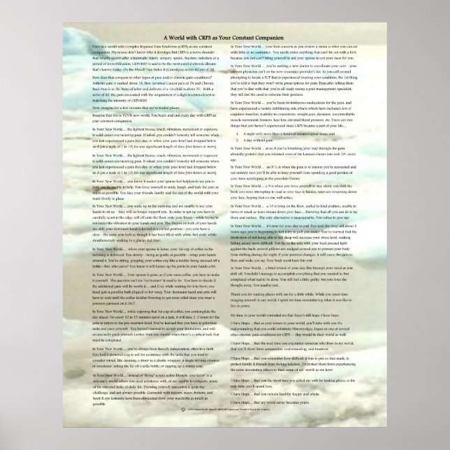 A World With CRPS As Your Constant Companion Print (Front)