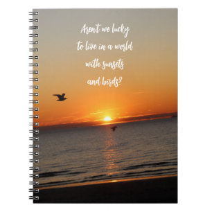 "A World With Sunsets and Birds" Notebook