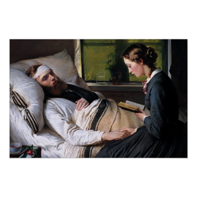 A Wounded Danish Soldier by Elisabeth Baumann Poster (Front)