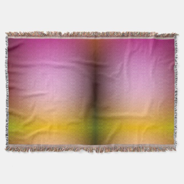 A woven blanket displays a gradient of pink (Front)