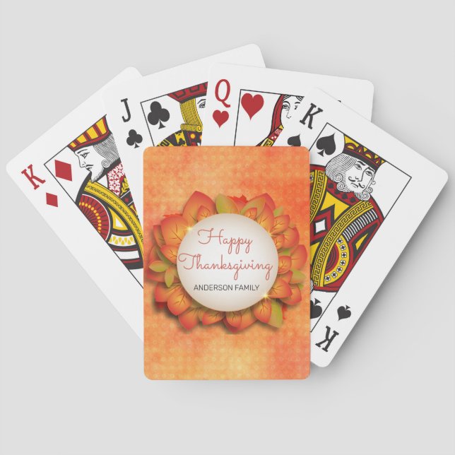 A Wreath of Autumn Leaves Playing Cards (Back)