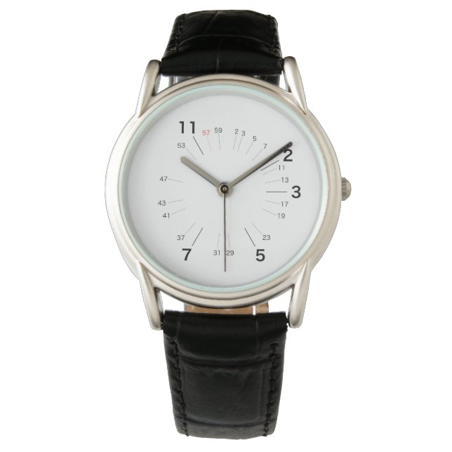 a wristwatch for people who need only prime number (Front)