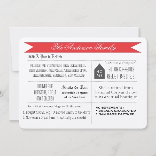 A Year In Review Holiday Christmas Photo Card (Front)