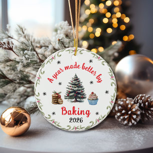 A Year Made Better by Baking Christmas Gift Ceramic Tree Decoration