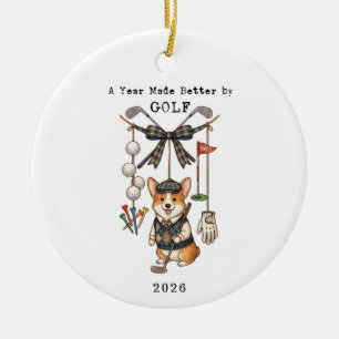 A year Made Better By Golf Christmas Holiday Ceramic Tree Decoration