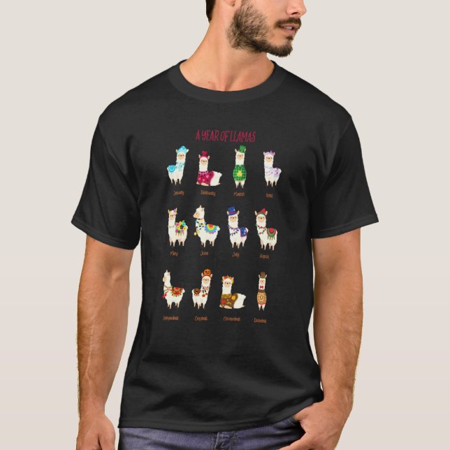 A Year Of Llamas Funny Llama Alpaca T-Shirt (Front)