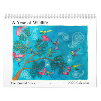 A Year of Wildlife- 2020 Illustrated Wall Calendar
