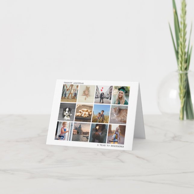 A Year To Remember Family Photo Collage Christmas Holiday Card (Front)