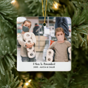 A Year To Remember - Funny 2020 Christmas Photo Ceramic Ornament