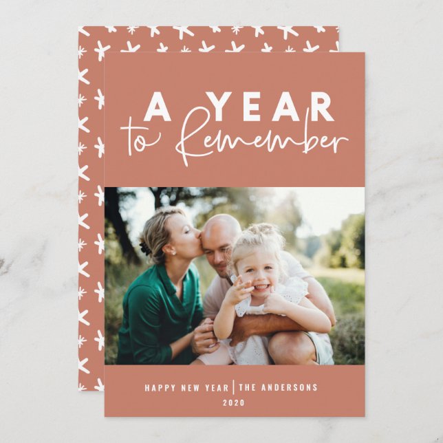 A year to remember modern photo new year (Front/Back)