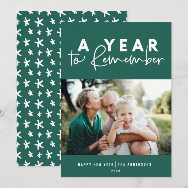 A year to remember modern photo new year (Front/Back)