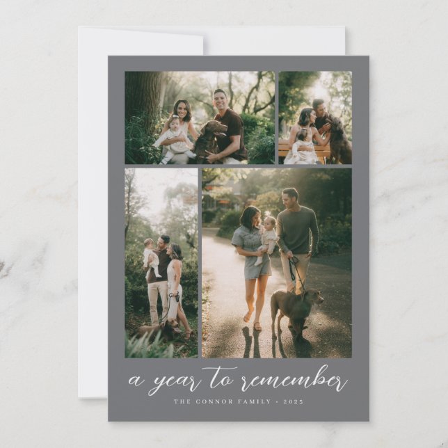 A Year to Remember Photo Collage Holiday Card (Front)