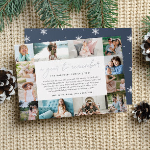 A Year to Remember Year in Review Photo Collage Foil Holiday Card