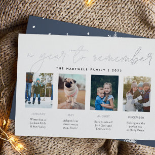 A Year to Remember Year in Review Photo Collage Foil Holiday Card