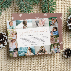A Year to Remember   Year in Review Photo Collage Foil Holiday Card