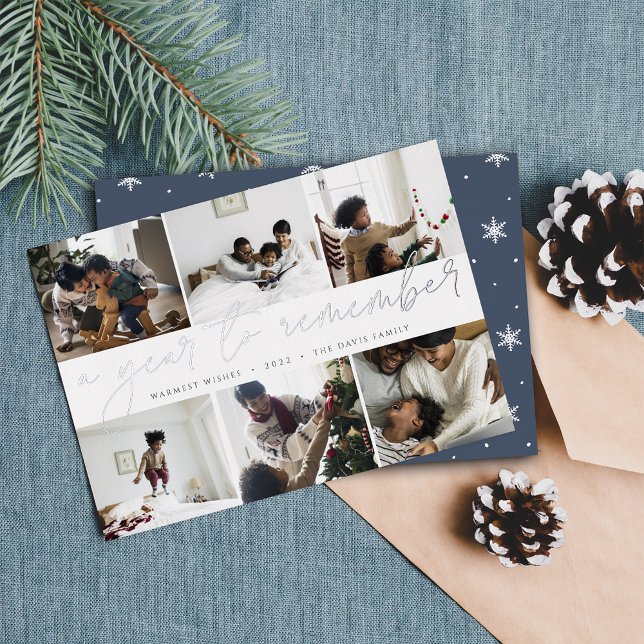 A Year to Remember | Year in Review Photo Collage Foil Holiday Card (Creator Uploaded)