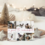 A Year to Remember | Year in Review Photo Collage Holiday Card<br><div class="desc">Create an engaging year-in-review style card for family and friends this Christmas by sharing photos of your family's special moments. Unique modern holiday card design features six favourite photos in a collage layout, with your family name and "A Year to Remember" through the centre. Cranberry red and soft charcoal lettering...</div>