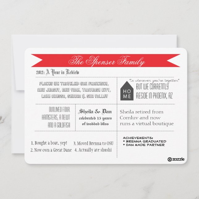 A Years Review Holiday Card (Front)