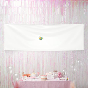 a yellow and green paisley with leaves and flowers banner