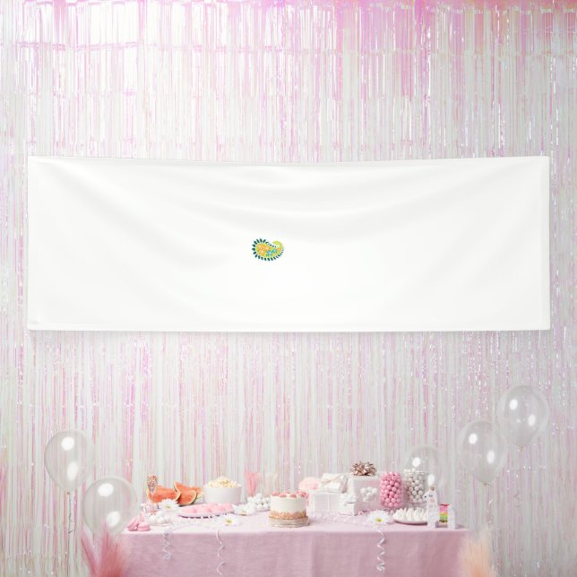 a yellow and green paisley with leaves and flowers banner (Party)