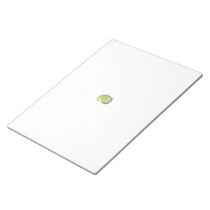 a yellow and green paisley with leaves and flowers notepad