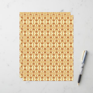 a yellow and white background with an intricate de