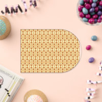 a yellow and white background with an intricate de