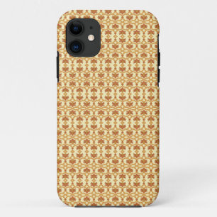 a yellow and white background with an intricate de iPhone 11 case