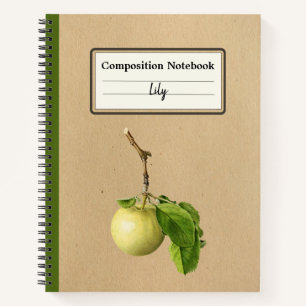 A Yellow Apple With Leaves Personalised Comp Notebook