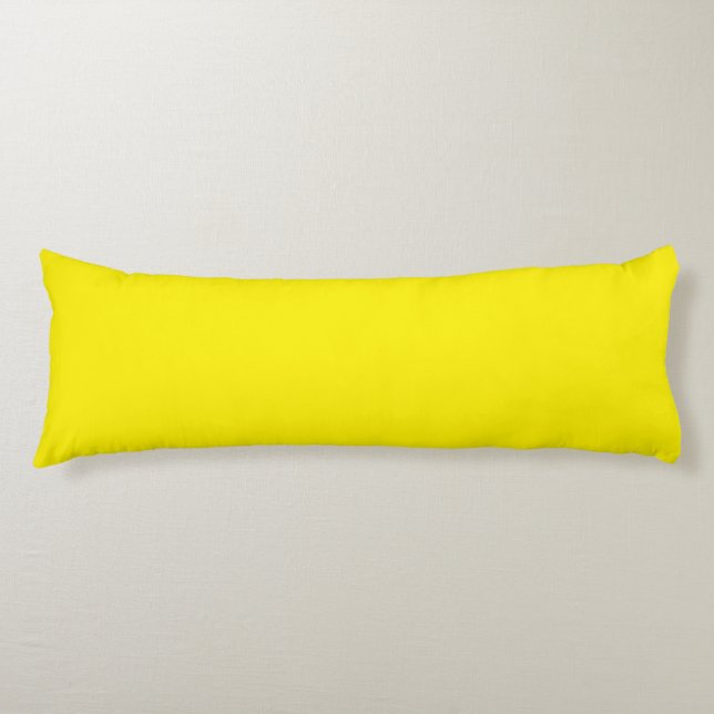 a yellow background with a black border body cushion (Front)