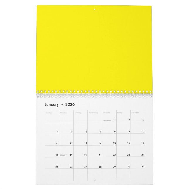 a yellow background with a black border calendar (Jan 2026)