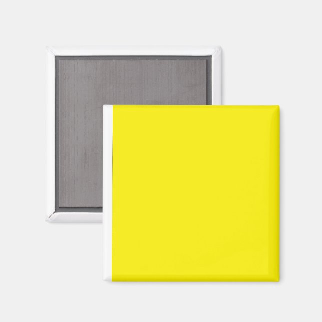 a yellow background with a black border magnet (Front/Back)