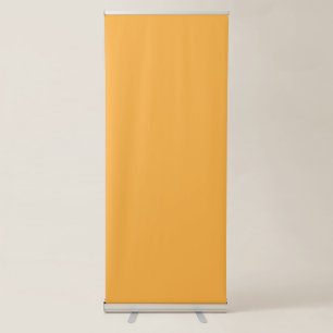 a yellow background with a black border retractable banner