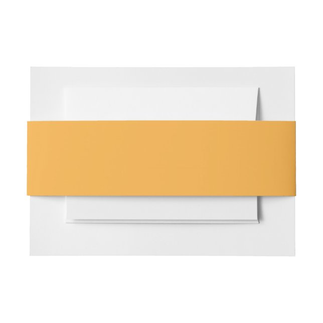 a yellow background with a invitation belly band (Front Example)